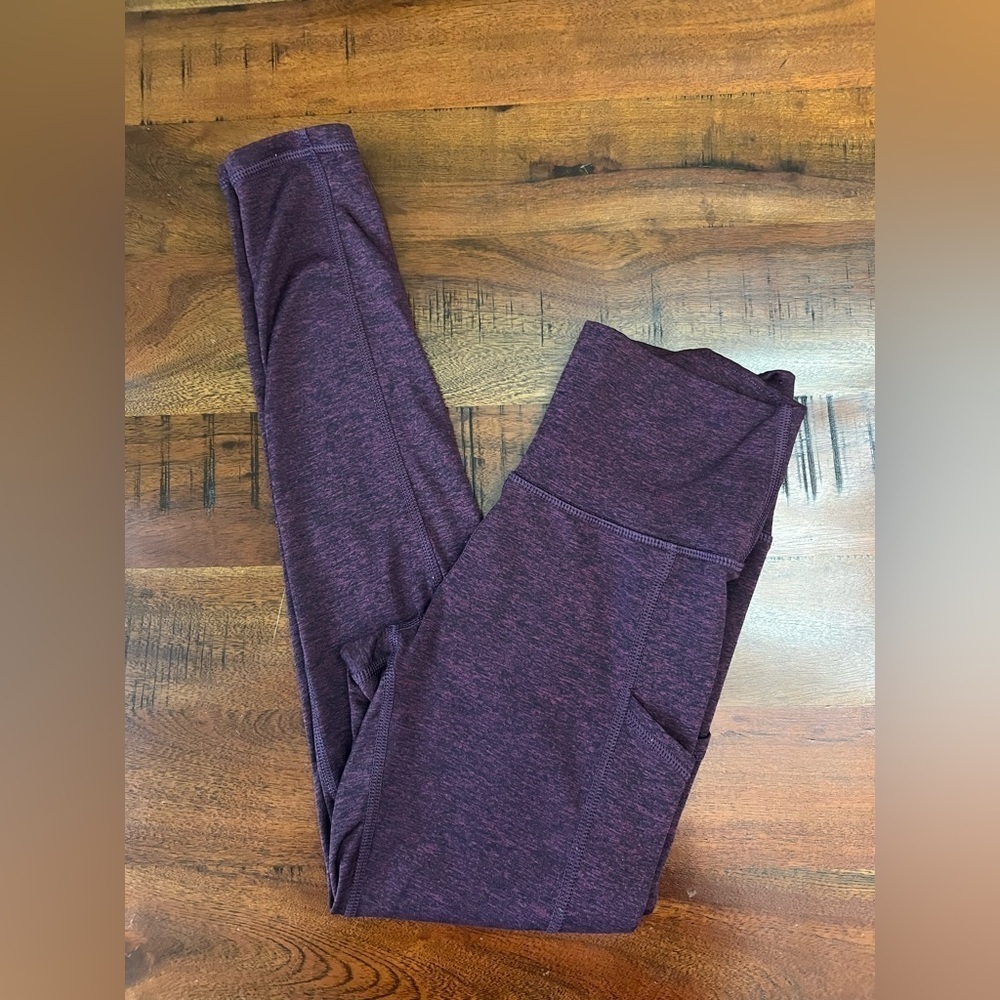 Aerie Chill Play Move Leggings Small Burgundy Pocket High Rise Stretch